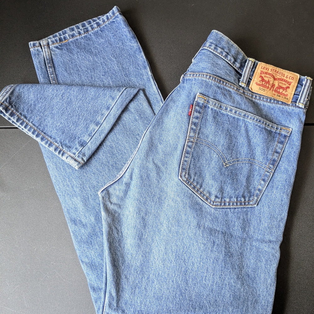Levi's Men's 505 38x34 Regular Fit Classic Straight Denim Jeans CA00342 WPL 423 - Picture 7 of 13